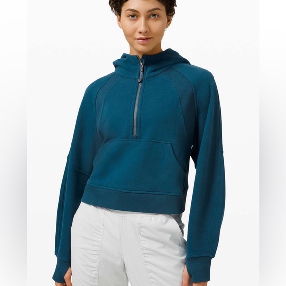 Lululemon  2021 cuba Oversized 1/2 Zip Hoodie Blue Borealis EUC XL/XXL - Picture 13 of 16